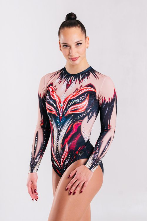 Scarlet Inferno Leotard - With crystals